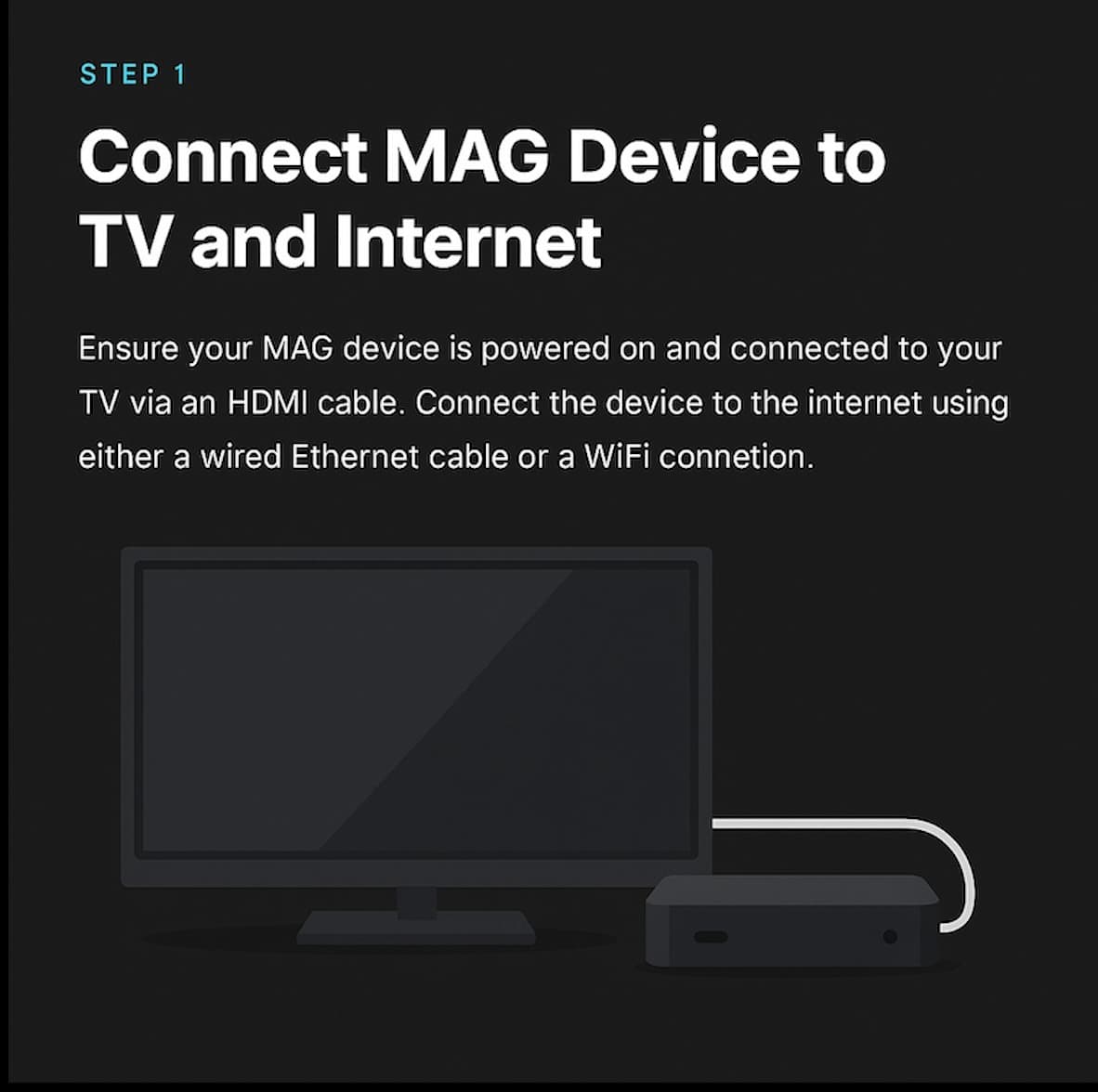 Connect MAG device to TV and internet